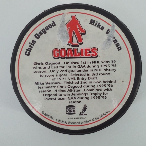 1997 NHL Goalies Burger King Collab Hockey Puck Collector - Picture 5 of 5